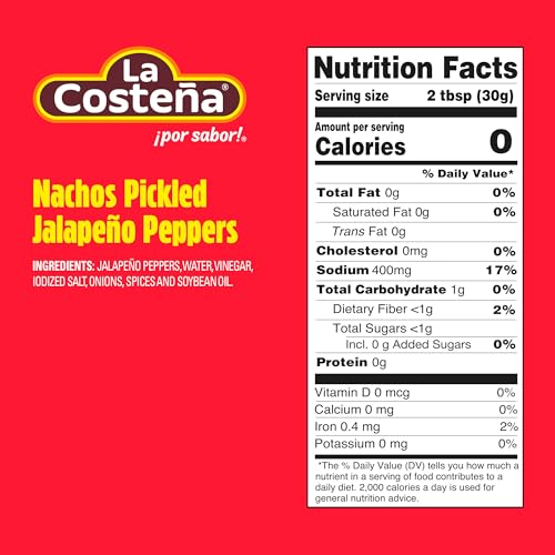 La Costeña Sliced Nacho Jalapeno Peppers - Pickled Jalapenos - Jalapeno Pepper - Hot Peppers - Mexican Food, Guacamole, Spicy Nacho & Taco Toppings, Enchiladas & Salsa - 12oz, 4 Pack Canned Jalapenos - Image 2