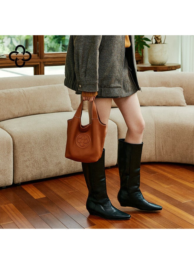 Cassile Women's Handbag, Genuine Deer Leather, Luxurious Feel, Large Capacity, Soft Tote Bag, Birthday And New Year Gift - Image 1