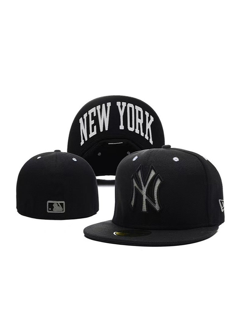 Fashion Flat Brim Reversible Baseball Hat - Fully Closed, Non-Adjustable
