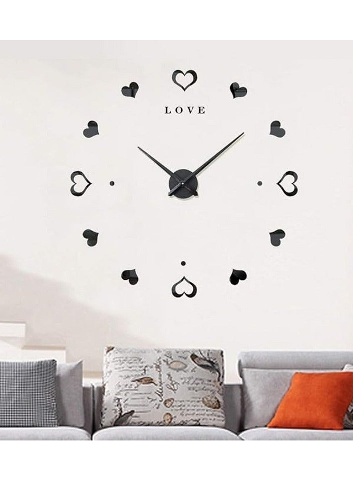 هوم جاليري ساعة حائط الابداعيه ثلاثية الابعاد مع القلوب - Image 1