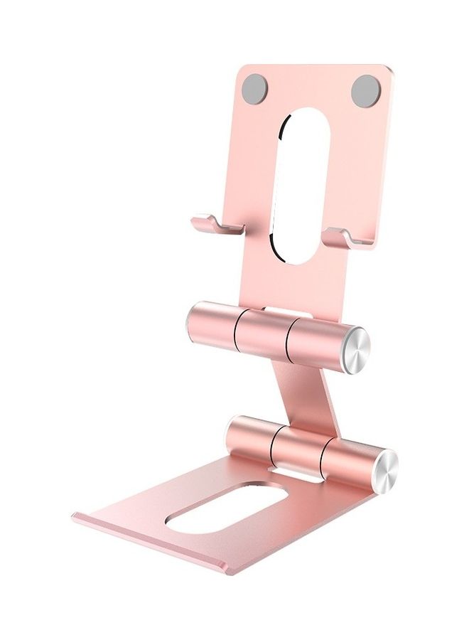 NIBEMINENT Multifunctional Dual Axis Folding Portable Metal Bracket Holder Suitable for Mobile Phone/Tablet Rose gold 
