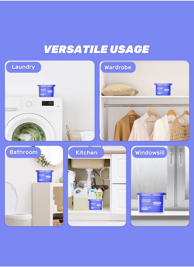 CLEVAST CLEVAST Moisture Absorbers Boxes 6 Pack, Dehumidifier Boxes for Closet, Unscented Hanging Humidity Absorber in Wardrobes, Bedrooms, Bathrooms(280g/pack)  - Image 5