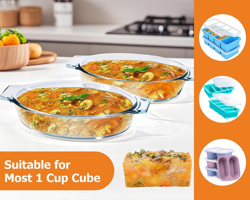 Yomvzake Mini Casserole Dish Oval 2 Pack, 13oz Glass Baking Dish, Banana Split Bowls, Single Serving, Individual Bakeware Baking Pans for Oven Microwave Air Fryer, Clear Prep Bowls - Image 4