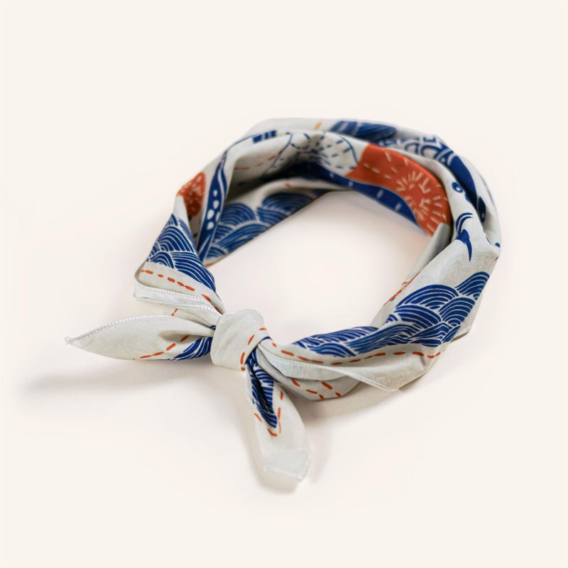 WHTE MOSS Bandana â€“ 100% Cotton Extra Soft Scarf Handkerchief for Men & Women, Great Gift Idea (Koi Beige) - Image 2
