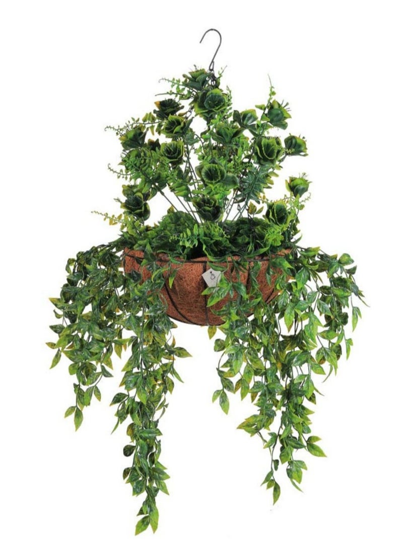 تالا نبات صناعي مع سلة دائرية – تصميم طبيعي أنيق لتزيين المنازل والمكاتب - Image 1