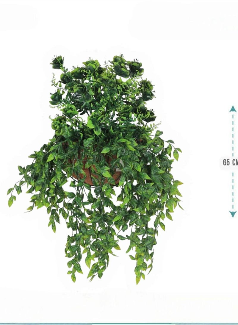 تالا نبات صناعي مع سلة دائرية – تصميم طبيعي أنيق لتزيين المنازل والمكاتب - Image 2