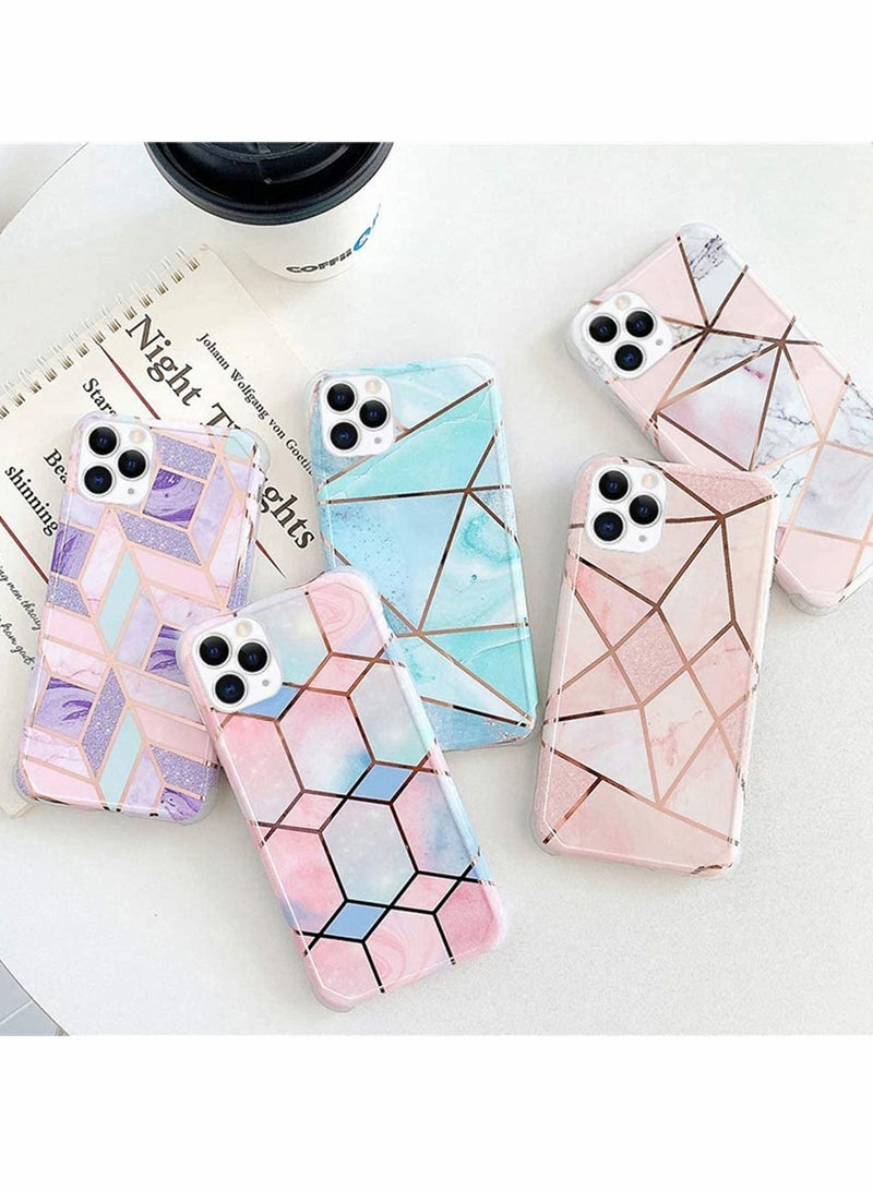 Y&D Case for iPhone 11 Pro Max Girls Women Glossy Marble Design Sparkly Glitter Cute Slim Flexible Soft Silicone Rubber Gel TPU Cases, Pink - Image 5