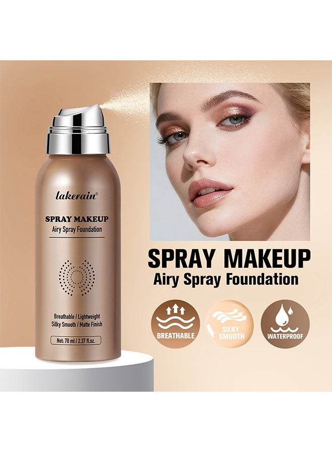 lakerain Spray Makeup Airy Spray Foundation, Breathable/Lightweight, Silky Smooth/Matte Finish,  Airbrush Flawless Setting Spray Foundation (NUDE) - Image 3