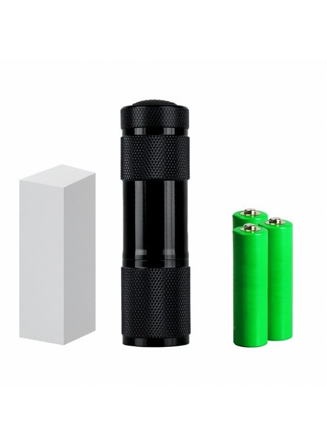 كونشاو مصباح فوق البنفسجية, ضوء أسود الأشعة فوق البنفسجية الشعلة, 9 LED 395nm الأشعة فوق البنفسجية الضوء, كاشف ضوء أسود لبول الحيوانات الأليفة, بقعة, البق السرير, الفطريات, العقرب وأكثر من ذلك, مصباح فوق البنفسجية ميني, 3 بطاريات AAA متضمنة - Image 1