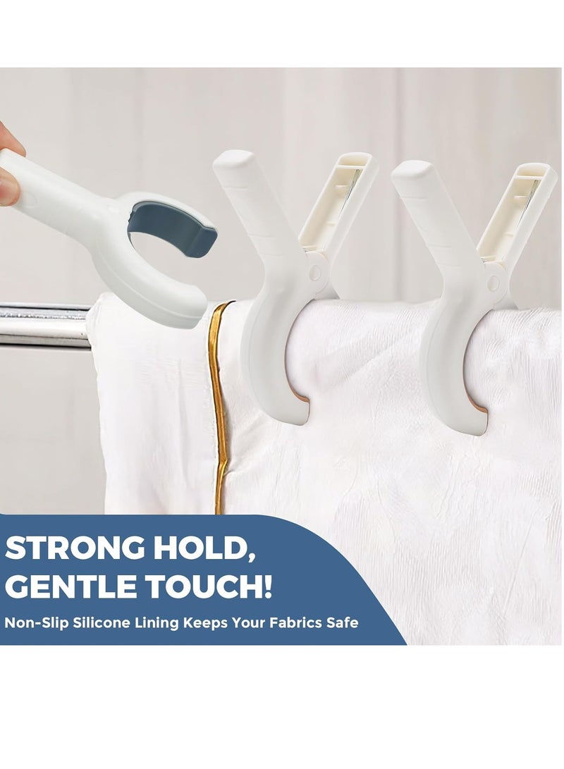 general Extra Large Beach Towel Clips 8 Pack, 5.1 Inch Towel Clips for Beach Chairs Cruise Heavy Duty, Towel Holder Clips for Clothes Pool Boat, 2 Colors Khaki and Blue - Image 4