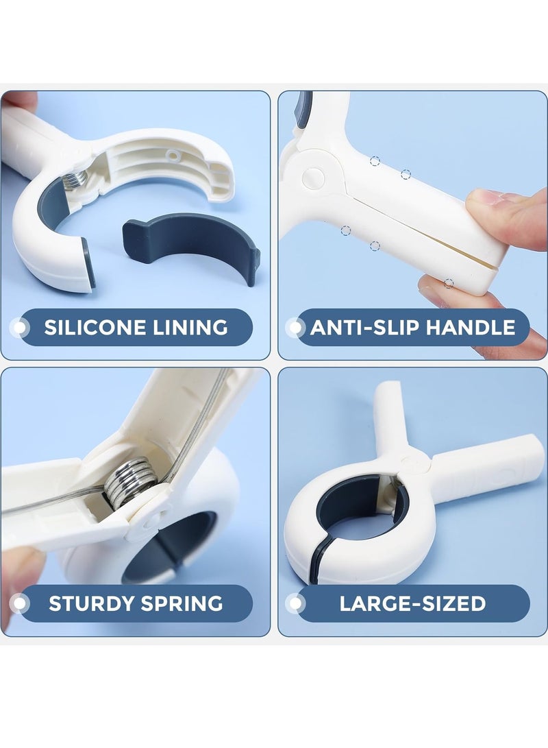 general Extra Large Beach Towel Clips 8 Pack, 5.1 Inch Towel Clips for Beach Chairs Cruise Heavy Duty, Towel Holder Clips for Clothes Pool Boat, 2 Colors Khaki and Blue - Image 2