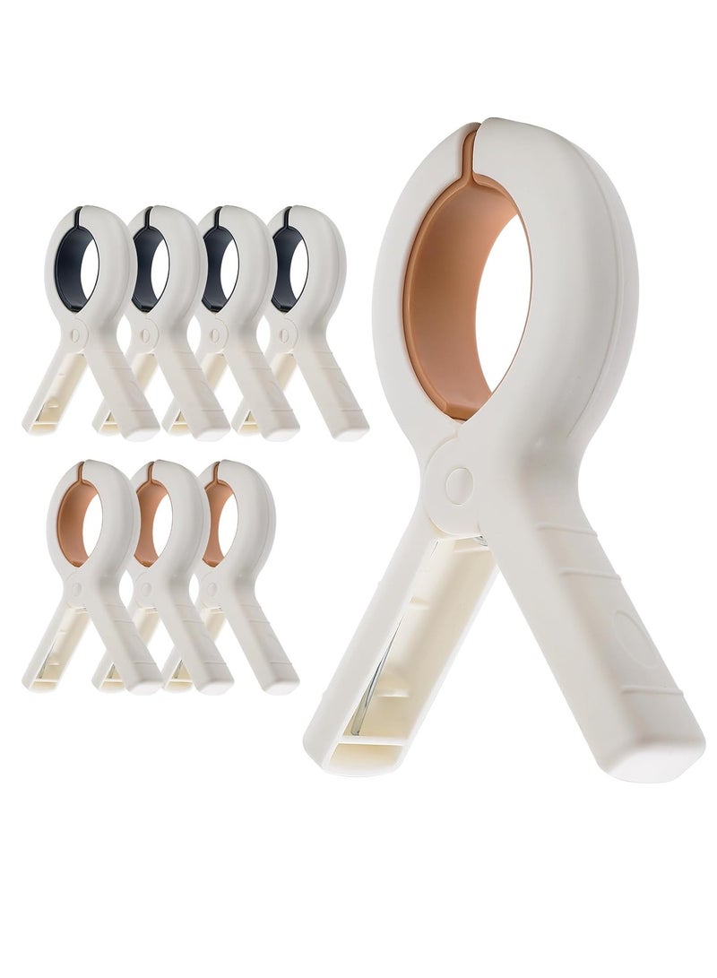 general Extra Large Beach Towel Clips 8 Pack, 5.1 Inch Towel Clips for Beach Chairs Cruise Heavy Duty, Towel Holder Clips for Clothes Pool Boat, 2 Colors Khaki and Blue - Image 1