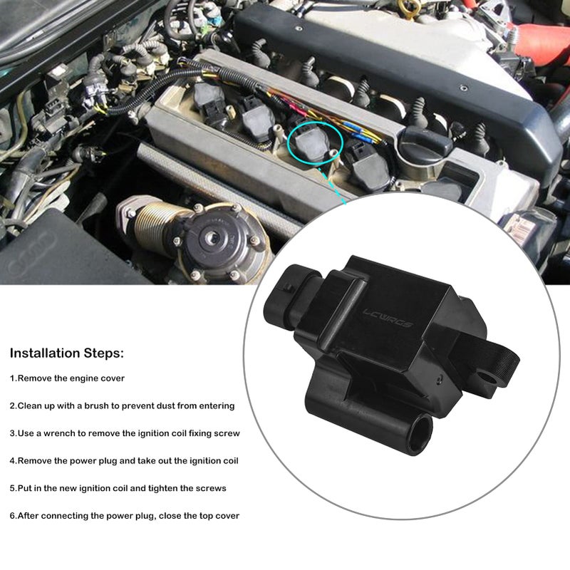 LCWRGS Square Ignition Coil Packs for Chevy Silverado Avalanche Suburban Tahoe Express GMC Sierra Yukon 1500 2500 Escalade 2000 2001 2002 2003 2004 2005 2006 2007 4.8 5.3 6.0 Coils UF271 - Set of 8 - Image 4