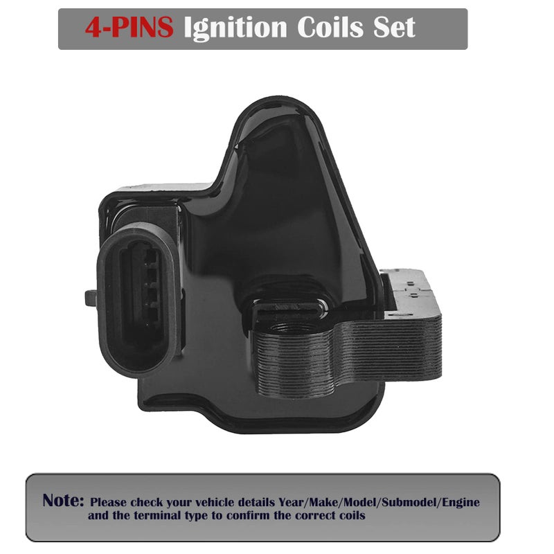 LCWRGS Square Ignition Coil Packs for Chevy Silverado Avalanche Suburban Tahoe Express GMC Sierra Yukon 1500 2500 Escalade 2000 2001 2002 2003 2004 2005 2006 2007 4.8 5.3 6.0 Coils UF271 - Set of 8 - Image 5
