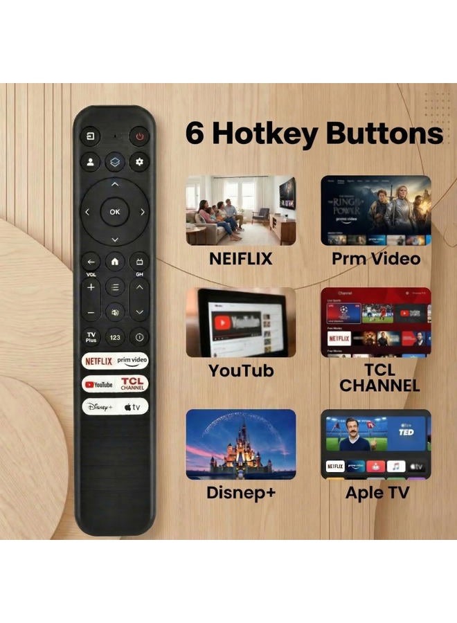 VIVCASE Replacement for TCL Google TV Remote Control,RC813 Compatible with TCL QM8/QM7/Q7/Q6/Q5/S5/S4/S3 4K UHD HDR LED QLED QD-Mini LED Full-HD Smart TVs - Image 4