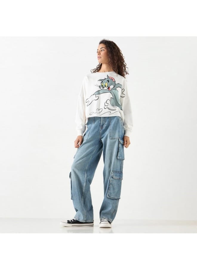 SP Characters Tom Printed Sweatshirt with Crew Neck and Long Sleeves  - Image 2