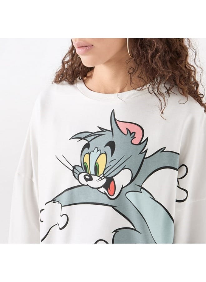 SP Characters Tom Printed Sweatshirt with Crew Neck and Long Sleeves  - Image 3