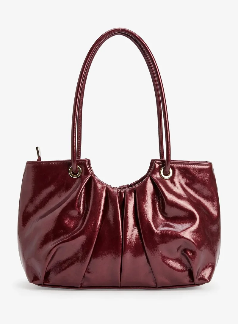 ايلا Burgundy Pleated With Top Handle And Strap