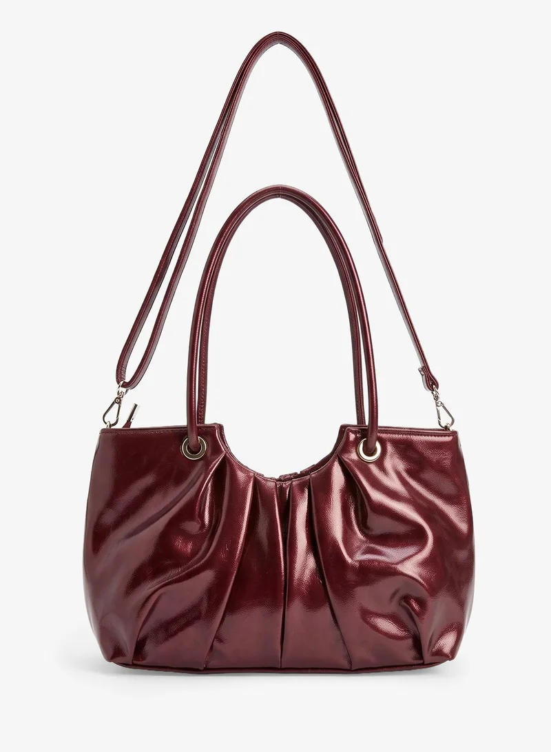 ايلا Burgundy Pleated With Top Handle And Strap