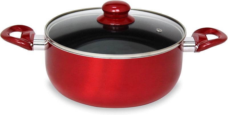 BLACKSTONE Non Stick Cooking Pot Eco With Lid Aluminium Cooking Pot Ceramic Coating Non Stick Heat Resistant Saucepan Stockpot With Lid Dishwasher Safe Cookware Canning 34CM - Image 1