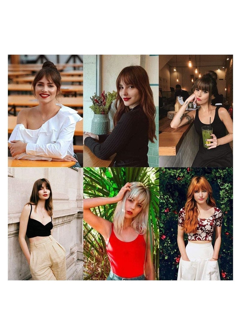 Estelle Clip in Hair Extensions Front Neat Bang Fringe One Piece 6 Short Straight Hairpiece for Women Dark Brown 2/33 - Image 5