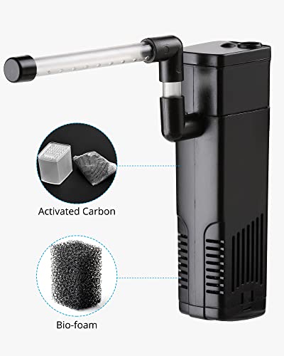 NICREW Aquarium Internal Filter, Submersible Power Filter with Multiple Function for Fish Tanks 2 to 5 Gallon, 40 GPH, 3.5W - Image 4