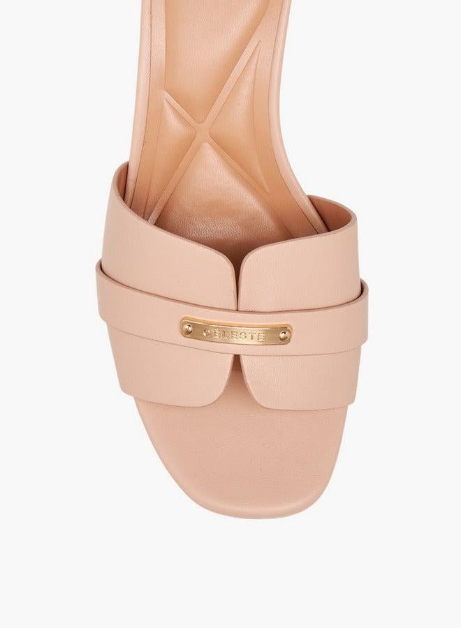 سيليست صنادل نسائية سادة بكعب مائل - Image 4