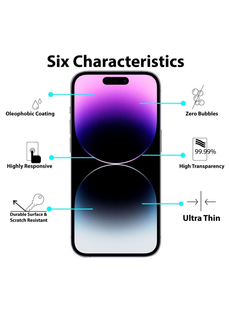 BORTONY iPhone 14 Pro Max 9H Hardness Tempered Glass Screen Protector Bubble Free Ultra HD Case Friendly Full Coverage For Apple iPhone 14 Pro Max 6.7" - Image 2