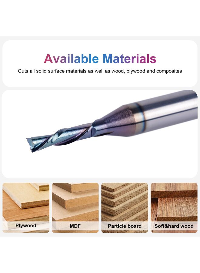 1/8 Inch Shank Downcut Spiral Router Bit 1/4 Inch Cutting Diameter 1 inch Cutting Length with Extra Long Life Coating CNC Router Bits End Mill for Woodwork Mortise Slot - Image 4
