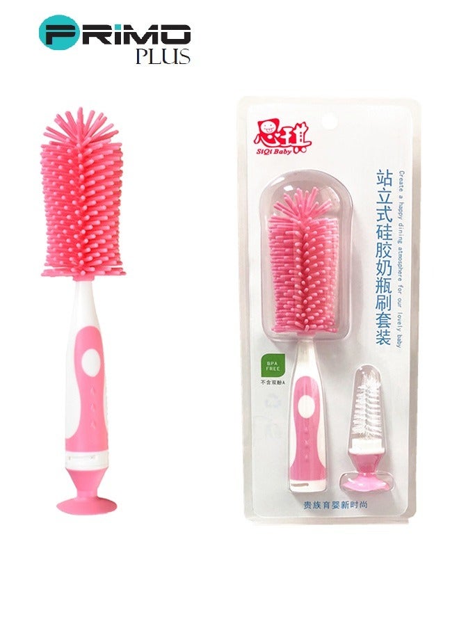 بريمو بلس فرشاة من السيليكون لتنظيف زجاجات الرضاعة 2 في 1 - Image 1