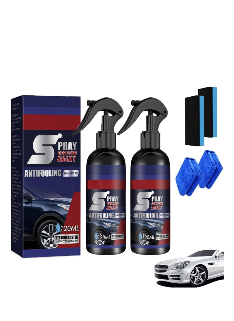 SYOSI Coating Renewal Agent, 2 Pcs Car Nano Repairing Spray, Coating Agent Spray, Car Coating Wax Polishing Spray, Nano Crystal Coating Agent, Fast Fine Scratch Repair  - Image 1