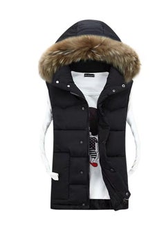 Men Winter Fashion Simple Thickened Hooded Vest
