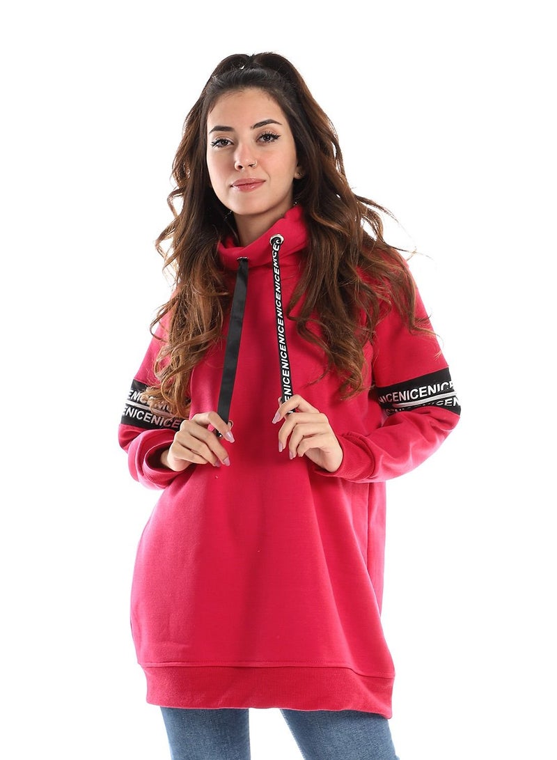 Caesar Woman Hoodie With Printed Tape And Zipperon Two Arms  - Image 1