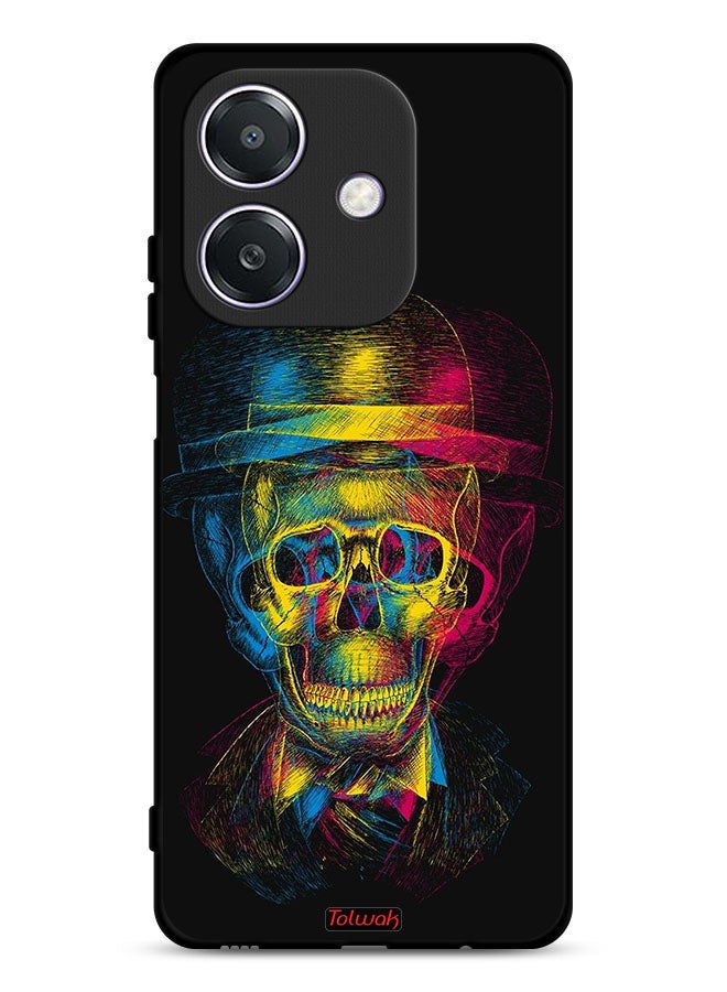 Tolwak Oppo A3 5G Protective Case Cover Skull Colorful Hat Fantasy Art - Image 1