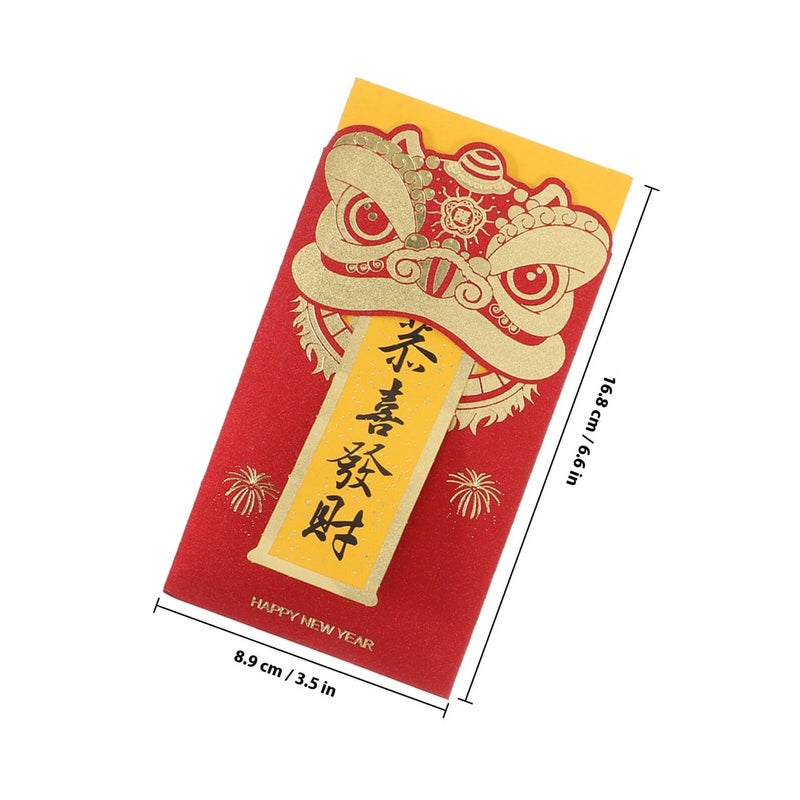 6 Pieces Long Red Envelopes Set For Chinese New Year Wedding Cash Gifts Hongbao - Image 3
