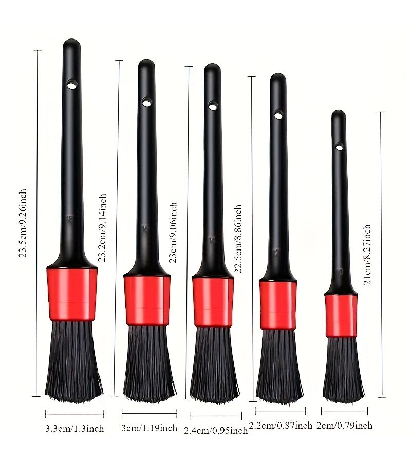 6pcs Nylon Car Detail Brush Set For Dashboard Exhaust Wheel Interior And Home Outdoor Cleaning - Image 2