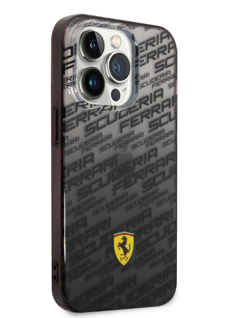 Ferrari Gradient PC/TPU Case with Allover Scuderia & Dyed Bumper iPhone 14 Pro Compatibility - Black - Image 2