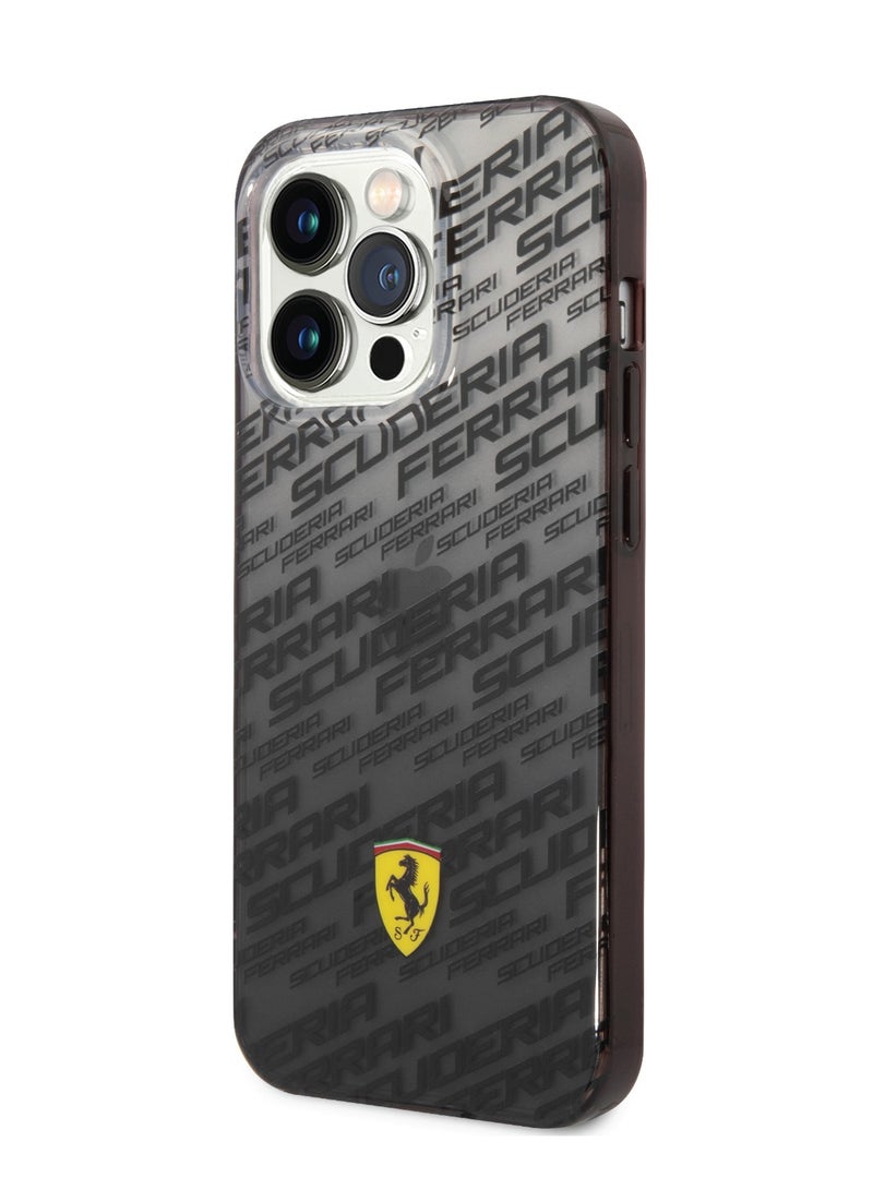 Ferrari Gradient PC/TPU Case with Allover Scuderia & Dyed Bumper iPhone 14 Pro Compatibility - Black - Image 3