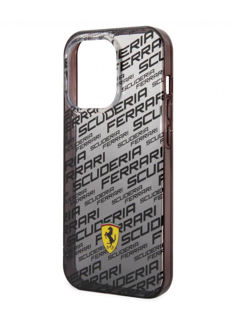 Ferrari Gradient PC/TPU Case with Allover Scuderia & Dyed Bumper iPhone 14 Pro Compatibility - Black - Image 4