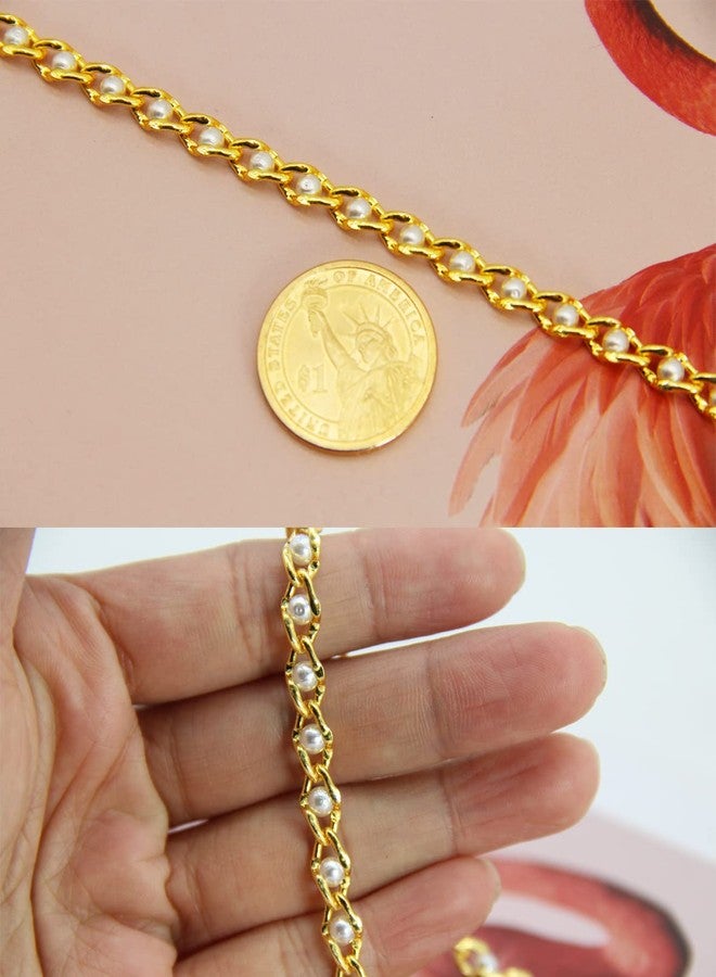 PAMIR TONG Pearl Beading Chain Beaded Rosary Link Chains for Craft DIY Bracelet, Necklace, Glass, Mask, Shoes, Clothes Decoration,Jewelry Making (CC31) - Image 5