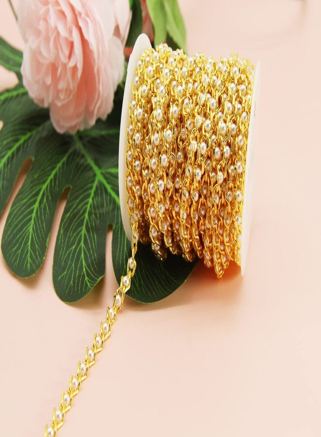 PAMIR TONG Pearl Beading Chain Beaded Rosary Link Chains for Craft DIY Bracelet, Necklace, Glass, Mask, Shoes, Clothes Decoration,Jewelry Making (CC31) - Image 3