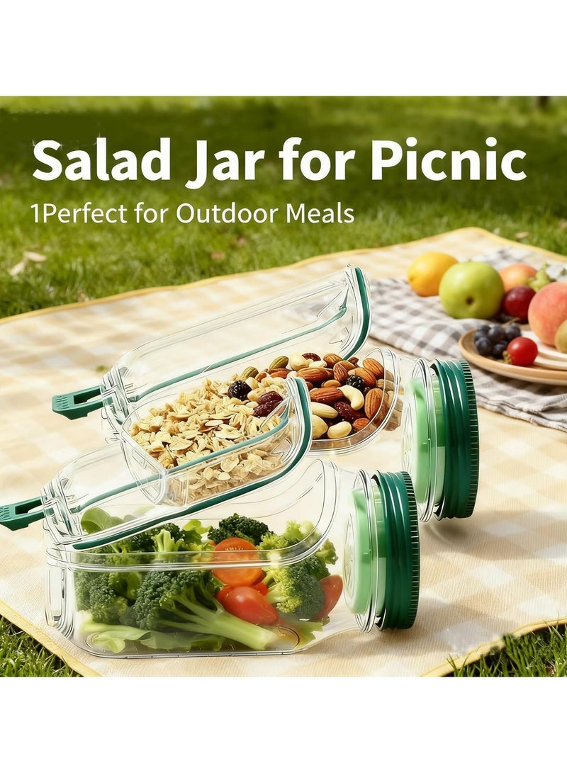 general Mason Jar Salad Container with Side-Opening, Reusable Salad Capsule and Dressing Cup Compact Salad Jar Ideal for Lunches, Travel, Home, and Outdoor Use - Image 3