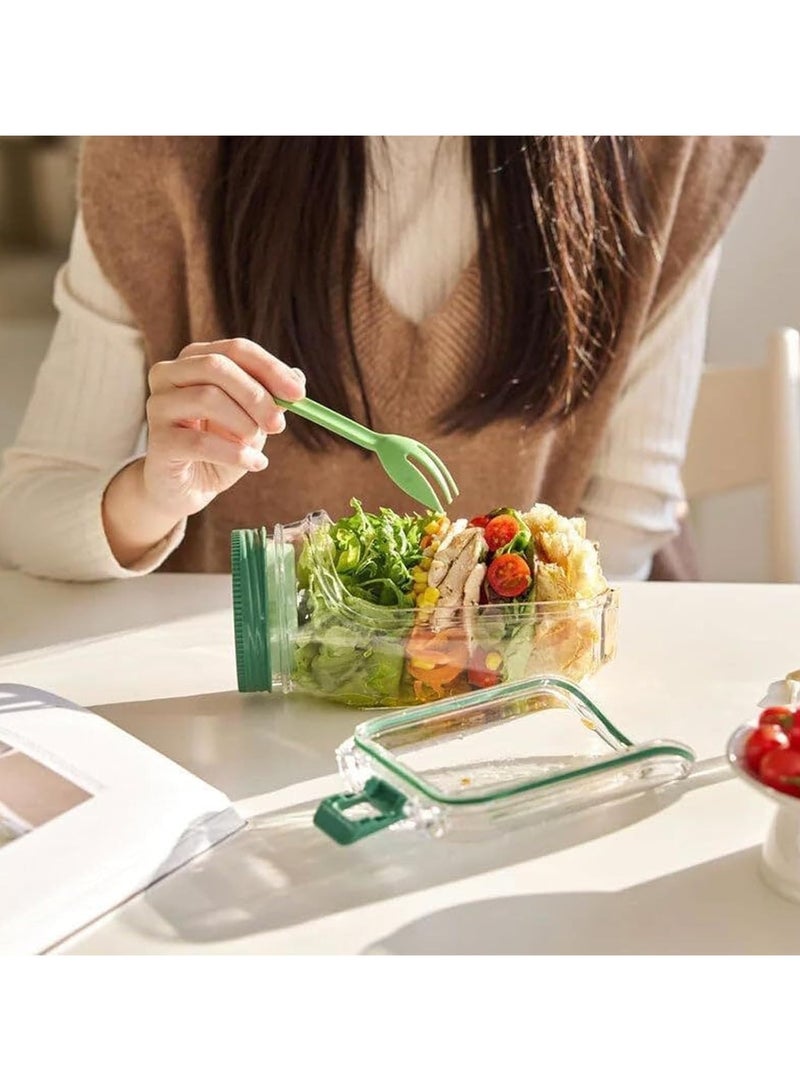 general Mason Jar Salad Container with Side-Opening, Reusable Salad Capsule and Dressing Cup Compact Salad Jar Ideal for Lunches, Travel, Home, and Outdoor Use - Image 5