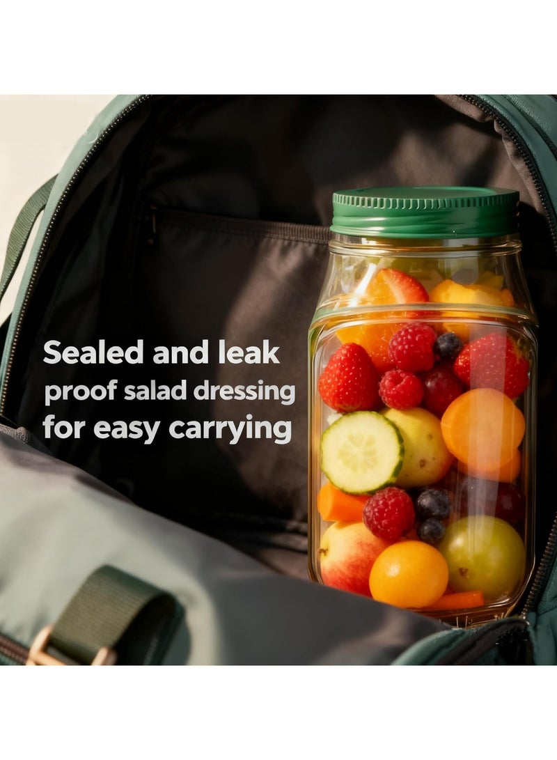 general Mason Jar Salad Container with Side-Opening, Reusable Salad Capsule and Dressing Cup Compact Salad Jar Ideal for Lunches, Travel, Home, and Outdoor Use - Image 4