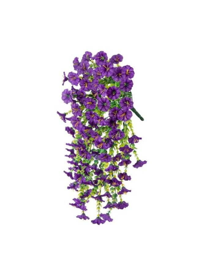 Yousheng Artificial Hanging Petunia Flowers UV Resistant Faux Plants Outdoor Fake Petunia Stripe Spring Summer Decor for Home Mantel Door Porch Patio 