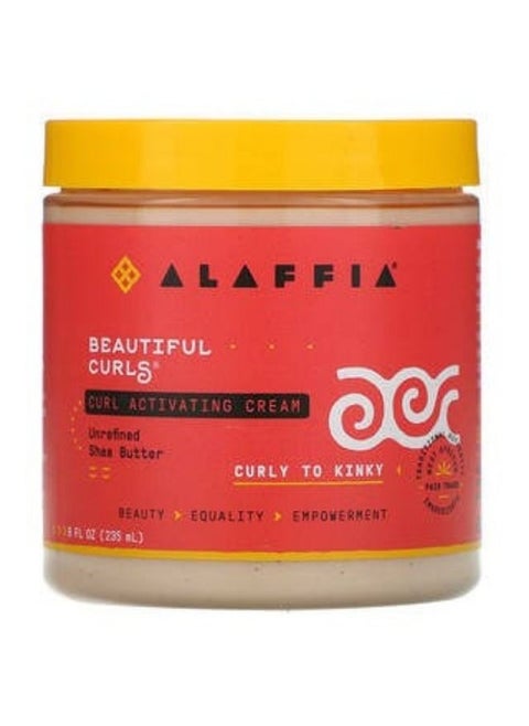 Alaffia Beautiful Curls Curl Activating Cream Curly to Kinky Unrefined Shea Butter 8 fl oz 235 ml