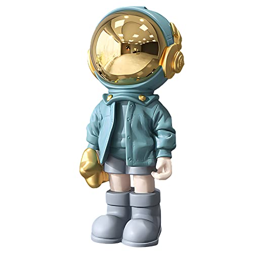 Dosker Astronaut Statues Spaceman Sculpture Polyresin Arts Gifts Light Blue Figurine Ornament Room Decor for Men,Home and Crafts Desktop Accessories Tabletop Decoration, Living Room, Office, Bookshelf - Image 1