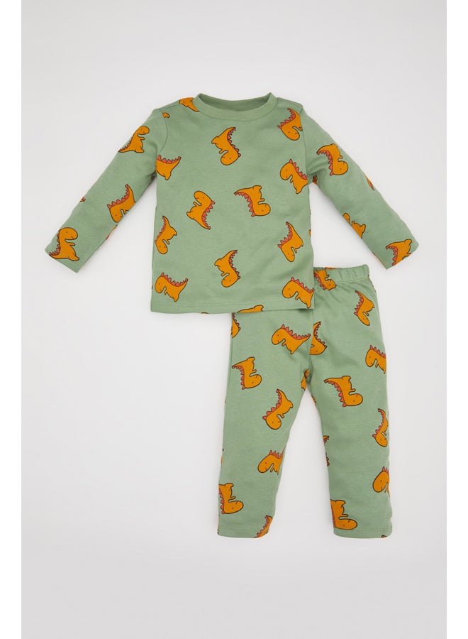 DeFacto Babyboy Regular Fit Bike Neck Long Sleeve Knitted Pyjamas - 2 Pieces  - Image 1