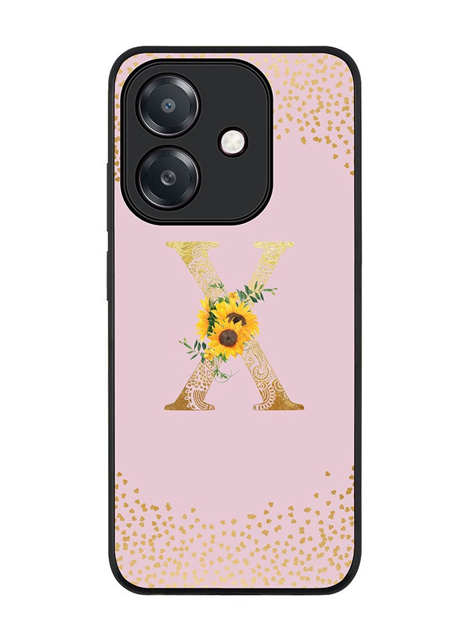 Stylizedd For Oppo A5i Case,Slim fit Camera Protection, Shockproof Thin Phone cover  - Custom Floral Monogram - X  (Pink )