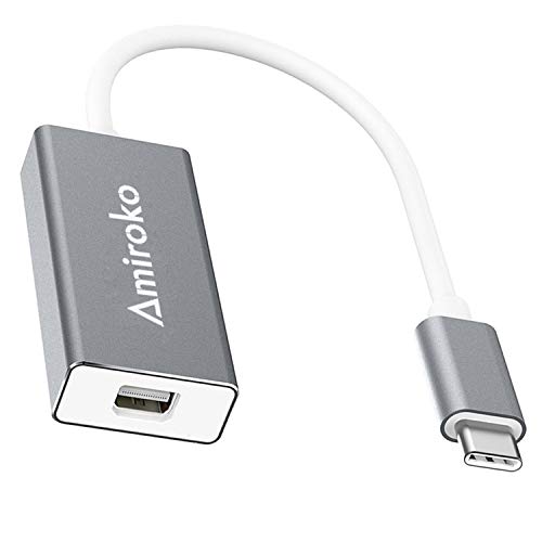 Amiroko USB-C to Mini DisplayPort Adapter, USB 3.1 Type C (Thunderbolt 3) to Mini DP Adapter Support 4K, 1080P for MacBook Pro, Alienware, to LED Cinema Display/Dell Monitor etc, Gray - Image 1